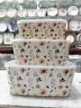 Square Melamine Bowls 6 Pieces Bowl Set melamine new printed with 3 Bowl & 3 Lids. 