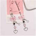 Y2K Kawaii Cute Phone Strap Charm Bow Heart Star Keychain Pendant Key Chain Bag Phone Chain Accessory For key All Phone Case.