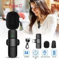 K8 Wireless Microphone Professional Lapel Lavalier Microphone Portable Audio Video Mic Remove Noise Mini Mic Lapel For Youtube Facebook Vloggers.