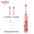 Children Sonic Electric Toothbrush Colorful Cartoon For Kids USB Rechargeable Soft Automatic Waterproof With Replacement Head. 