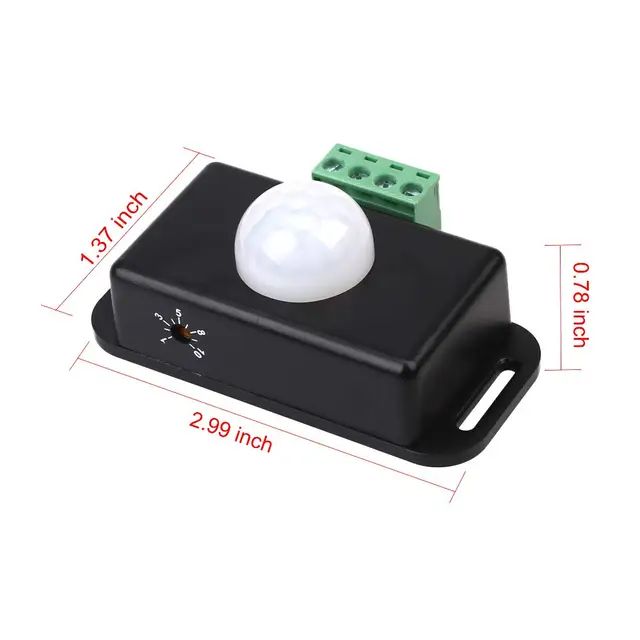 DC 12V-24V PIR Motion Sensor Switch IR Infrared Detector Light Switch Module, works with light, security alarm.