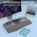 Ergonomic Wireless Silent Split Keyboard With Wrist Rest BT Dual Mode Wireless Rechargeable Split Keyboard For Windows 7/8/10. 