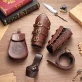 Medieval Viking Belt Steam Bracelet Renaissance Vintage Copper Coin Waist Bag Halloween Cosplay Dress Up Accessories Set. 