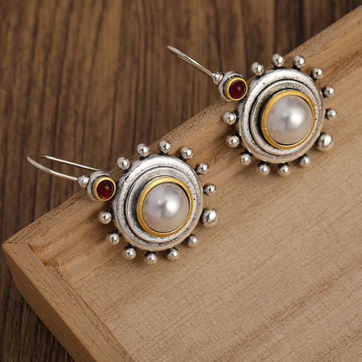 Vintage%20Palace%20Baroque%20Pearl%20Earrings%20Temperament%20Earrings%20Classical%20Elegant%20Drop%20Hook%20Earrings%20925%20Silver%20Needle%20Earrings%20-%20Image%202