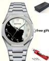 🔥 Bestwin Aura Arabic Dial Stainless Steel Watch for Men – Trending Luxury Hub Style | Viral Watch 2025 | Free Strap Tool + Gift Box. 