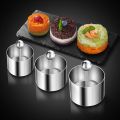 Round Stainless Steel Rices Ball Mold with Pusher Cake Mousse Tiramisu Cold Dish Easy Demoulding Sushi Making Mould Kitchen Tool. 