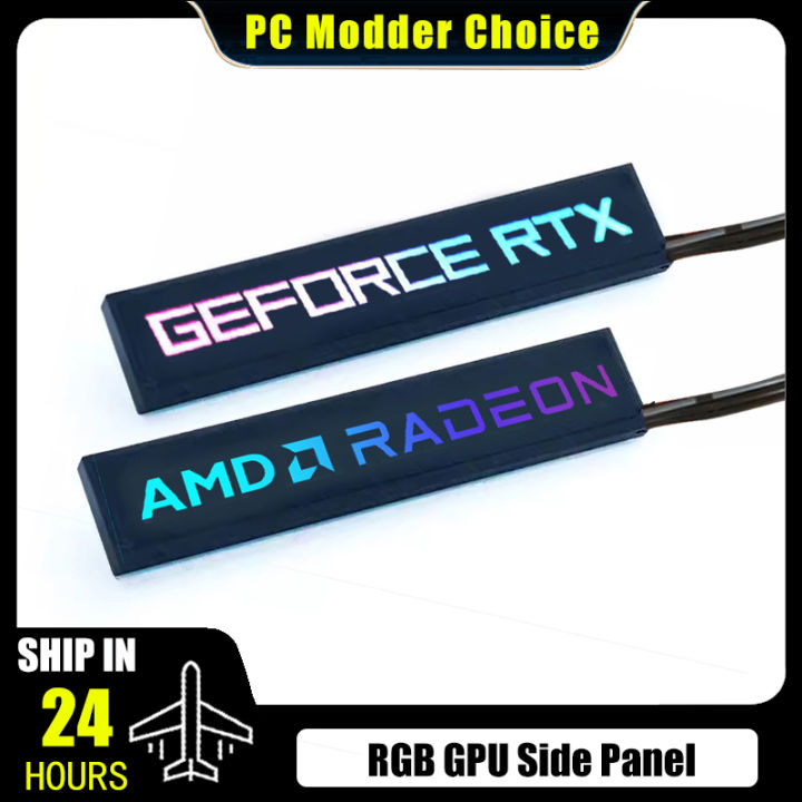 Computer Case GPU Side Panel RGB RTX AMD Graphics Card VGA Lightboard Backplate 5V 3Pin ARGB M/B AURA SYNC
