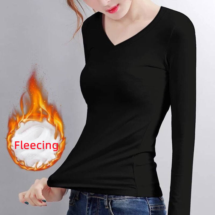 Thermal%20Underwear%20Women%20Bottoming%20Shirt%20Fleecing%20Winter%20Slim%20Basic%20Long-Sleeved%20T-Shirt%20Thin%20Velvet%20Heating%20Fiber%20Cropped%20Tops%20-%20Image%202