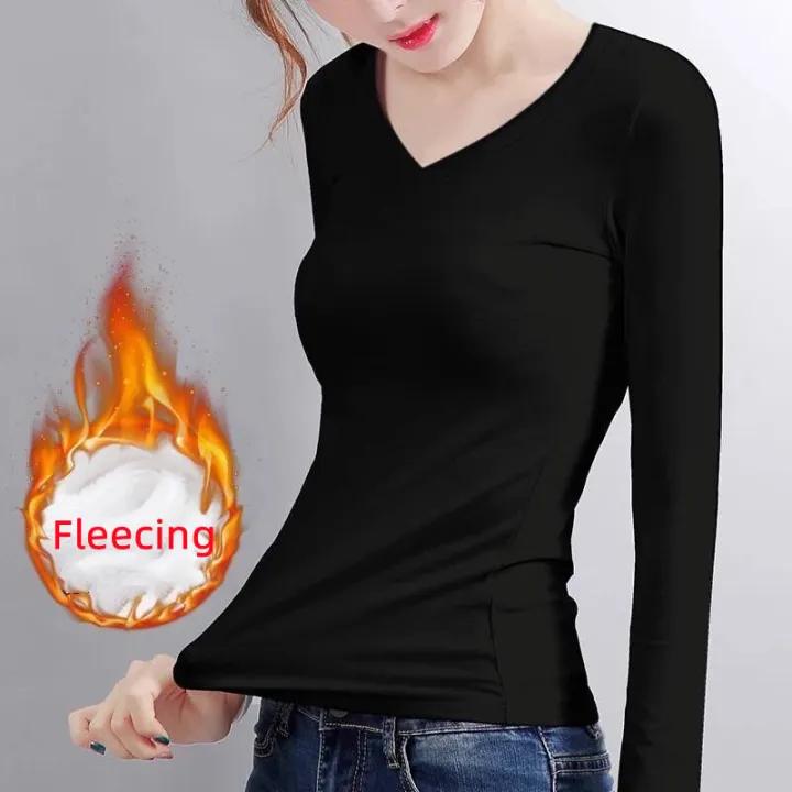 Thermal%20Underwear%20Women%20Bottoming%20Shirt%20Fleecing%20Winter%20Slim%20Basic%20Long-Sleeved%20T-Shirt%20Thin%20Velvet%20Heating%20Fiber%20Cropped%20Tops%20-%20Image%202