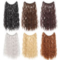 Synthetic Invisible Wire Hair Extension Curly Hair Adjustable Heat-Friendly Fiber Seamless Volume Length For Women. 