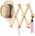 Wooden Wall Mounted Cloth Hook Adjustable Hanger wood Coat Rack Hanger.