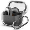 for Samsung Galaxy Buds 3 Pro & Buds 3 Case Cover Soft Silicone Protective Case Accessories with Carabiner for Men Women (Clear).