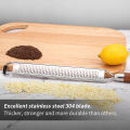 Leeseph Cheese Grater Wooden Handle, Stainless Steel Vegetable Grater Multi-purpose Kitchen Food Shredder for Chocolate Butter. 