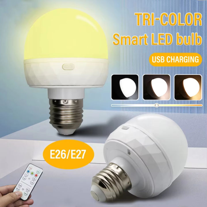 Rechargeable LED Smart Bulb E27 USB Control Color Temperature 15 ...