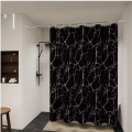 Stylish Black Marble Shower Curtain Plastic Waterproof Anti-Mold Bathroom Curtain for Bathtub Bathroom Partition RV Curtain.