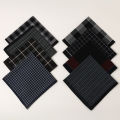 6 Packs of Men's Pure Cotton Plaid Handkerchiefs, Gentleman's Suit Flap Pocket Pants Squares, Thin Sweat Towels, Wedding and Holiday Supplies.