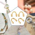 60pcs 18K Gold Wire Guardian Golden U-Shape Cable Protector 304 Stainless Steel Wire Guard Loop Thread Protector for Earring kit. 