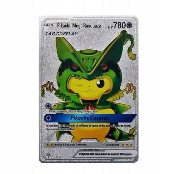 Pikachu Mega Rayquaza Silver Proxy Card - Trading Cards ...