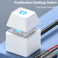 Computer Desktop Switch 1.8m Colorful LED Lights PC Motherboard External Start Power OnOff Button Extension Cable For HomeOffice. 