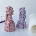 3D Princess Doll Candle Silicone Mold DIY Cute Dresses Girl Handicraft Scented Candle Making Gypsum Resin Mould Craft Decor . 