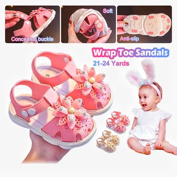 Toddler Girls Sandals,Toddler Kids Sandals Stylish Comfortable Toddler Baby Girls Bow Open Toe Sandals Soft Sole Princess Shoes Sandals Pink 3-4 Years