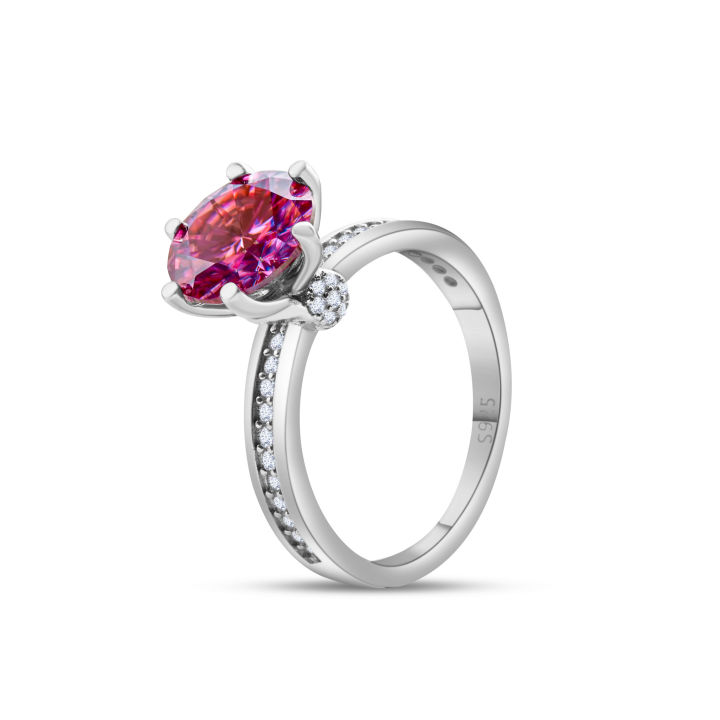 Real%203%20Carat%209mm%20pink%20Moissanite%20Wedding%20Ring%20for%20Women%20925%20Sterling%20Silver%20Round%20Brilliant%20Lab%20Diamond%20Engagement%20Rings%20Gift%20-%20Image%202