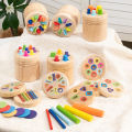 Children's Wooden Color Shape Classification Cup Geometric Cognition Matching Game Teaching Aid Educational Toys For Kids . 