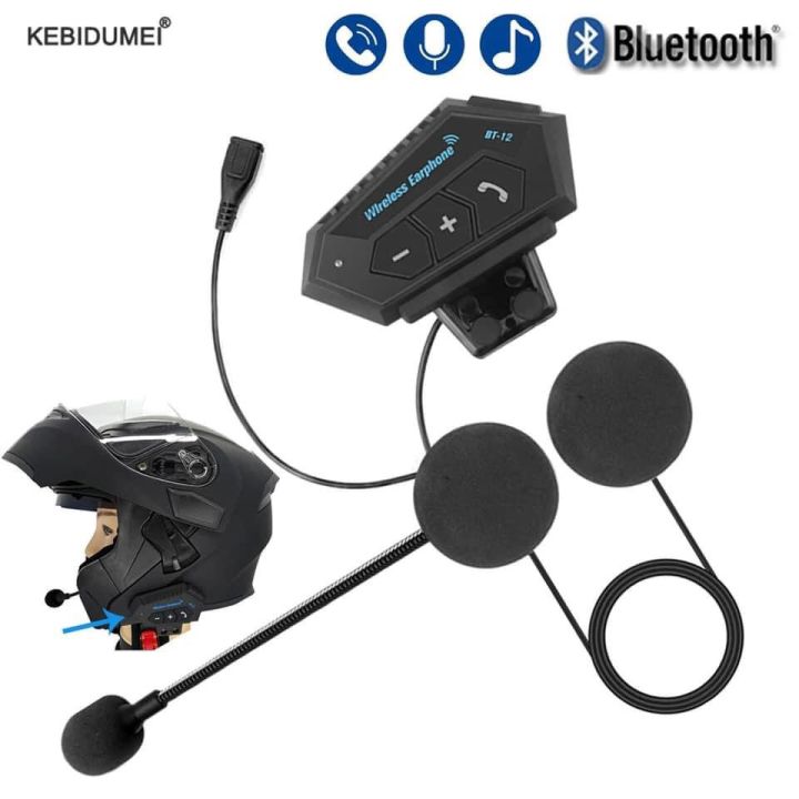 1/2Pcs Motorcycle Helmet Bluetooth Intercom Headset Wireless Interphone Intercomunicador Moto Waterproof HandsfreeCall Headphone