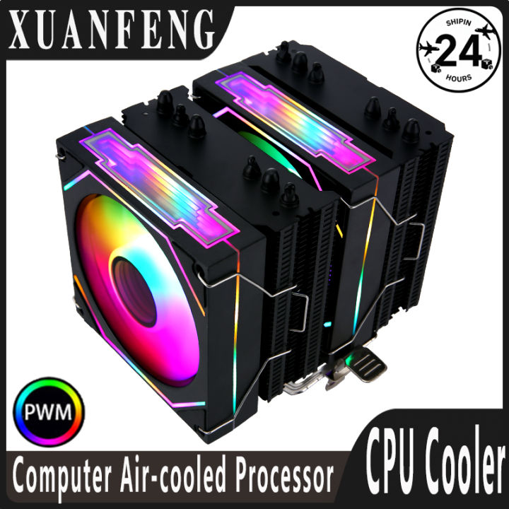 XUANFENG Twin Towers 6 Heat Pipe CPU Cooler Argb 90mm Fan White/Black ...
