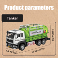 Children's alloy engineering vehicle set, boy inertial mixer truck, oil tanker, baby water pump truck, dump truck model. 
