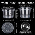 50PCS Dessert Cups Bowls Container with Dome/Flat Lids Disposable Plastic Cups Ice Cream Drinks Snacks Desserts Parties Birthday.