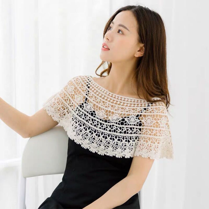 Women%20Knit%20Hollow%20Out%20Shawl%20Wrap%20Wedding%20Bridal%20Evening%20Dress%20Lace%20Shawl%20Wedding%20Sunflower%20Lace%20Scarf%20Shrug%20Cape%20Poncho%20-%20Image%204