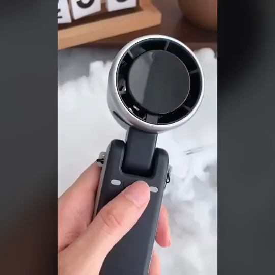 Popular Mini High-Speed Handheld Turbo Fan Smart Digital Display Wearable Personal Desk Neck Fan with Five Wind Speeds