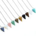 Natural Stone Quartz Agates Pendant Reiki Healing Cone Amethyst Charm Pendulum Pendants For Divination Dowsing Reiki Crystals.
