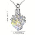 Heart Tree of Life Urn Necklace for Ashes Cremation Jewelry Crystal Memorial Mothers Day  for Women Mom Sister Friend. 