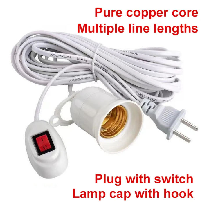 5/10m%20Lamp%20Bases%20Universal%20With%20Switch%20Led%20Bulb%20Socket%20Adapter%20E27%20Screw%20Lamp%20Holder%20Accessories%20Tools%20Two%20Plugs%20Suspension%20-%20Image%205
