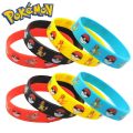 12pcs Pokemon Bracelet Anime Action Figures Pikachu Charmander Children Cartoon Silicone Wristband Bracelets Party Cosplay .