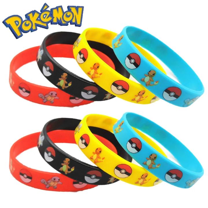 12pcs%20Pokemon%20Bracelet%20Anime%20Action%20Figures%20Pikachu%20Charmander%20Children%20Cartoon%20Silicone%20Wristband%20Bracelets%20Party%20Cosplay%20%20-%20Image%202