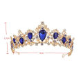 Pink Green Red Blue Luxury Crystal Baroque Tiara Headbands Wedding Queen Crown For Women Bridal Prom Hair Accessories. 