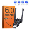 Electop USB Dual-antenna Bluetooth 6.0 Adapter Plug And Play 200M Transmitter for PC Mouse Speakers Audio Bluetooth EDR BLE.