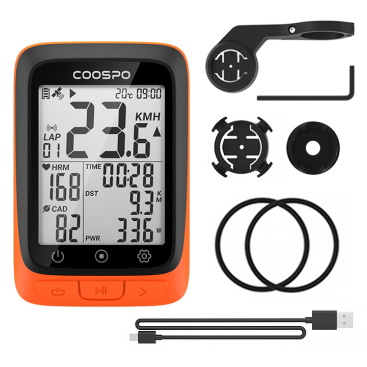 Coospo BC107 Bike Computer GPS Wireless Bicycle Odometer Speedometer 2.4inch Bluetooth5.0 ANT+ Waterproof GPS+BDS Cycle Computer