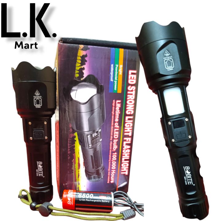 (L. K. MART)BOBITE 8800mAh LED Rechargeable Flashlight – Waterproof ...