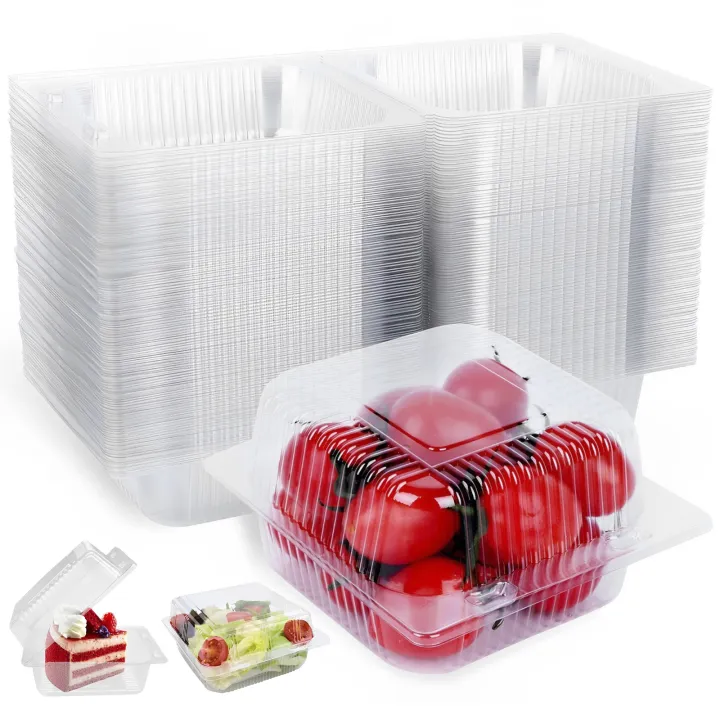 Slice Container Rectangle 100Pcs Cake Slice Boxes Reusable Cupcake Slice Container with Lid ...