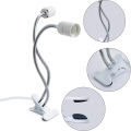 360 Degree Flexible Desk Lamp Holder E27 EU US Plug Light Base Single/Double Ended Socket Gooseneck Clip-on Cable with On Switch. 