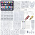 Silicone Casting Resin Jewelry Molds Set Epoxy Resin Tools Set Keychain Resin Molds for DIY Jewelry Pendants Craft Making. 