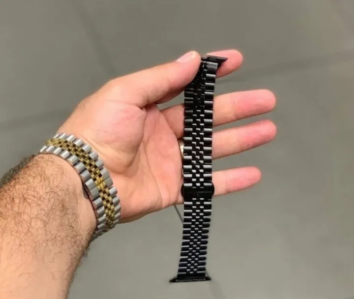 Smart%20Watch%20Chain%20Strap%20(Metal%20Link%20Bands)%20Fancy%20Chain%20Strap%20for%20Smartwatch%2049mm%2045mm%2044mm%2042mm%20Compatible%20with%20Ultra%20iWatch%20apple%20watch%20-%20stainless%20steel%20-%205-link%20brushed%20&%20polished%20finish%20-%20Unisex%20-%20-%20Image%203