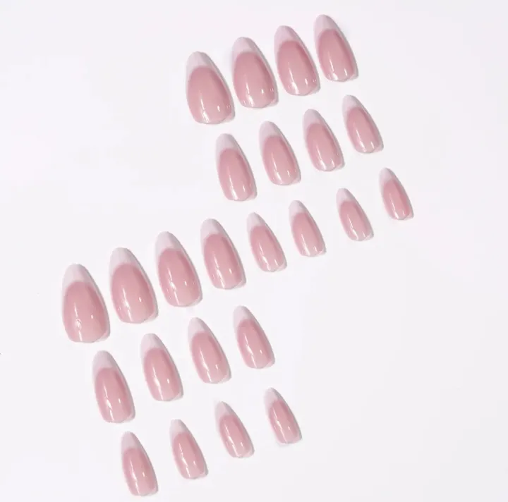 24French%20Gel%20Nail%20Tips%20-%20French%20Tip%20Nails%20Coffee%20Medium%20Almond%20Fake%20Nails%20for%20Nail%20ArtWith%20Glue%20Stickers%20Nail%20File%20-%20Image%203