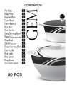 Melamine Dinner set with glass lids and soup set 80pieces ARKON- GEM. 
