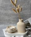 Set of 3 Elegant Ceramic Mini Vases for Home Decor Unique Table Centerpieces for Living Room and Office. 