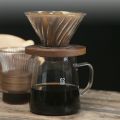 Glass Pour Over Coffee Server with Dot Scale Brewed Coffee Sharing PotHeat Resistant Hand Made Drip Coffee Pot 300ml/500ml. 